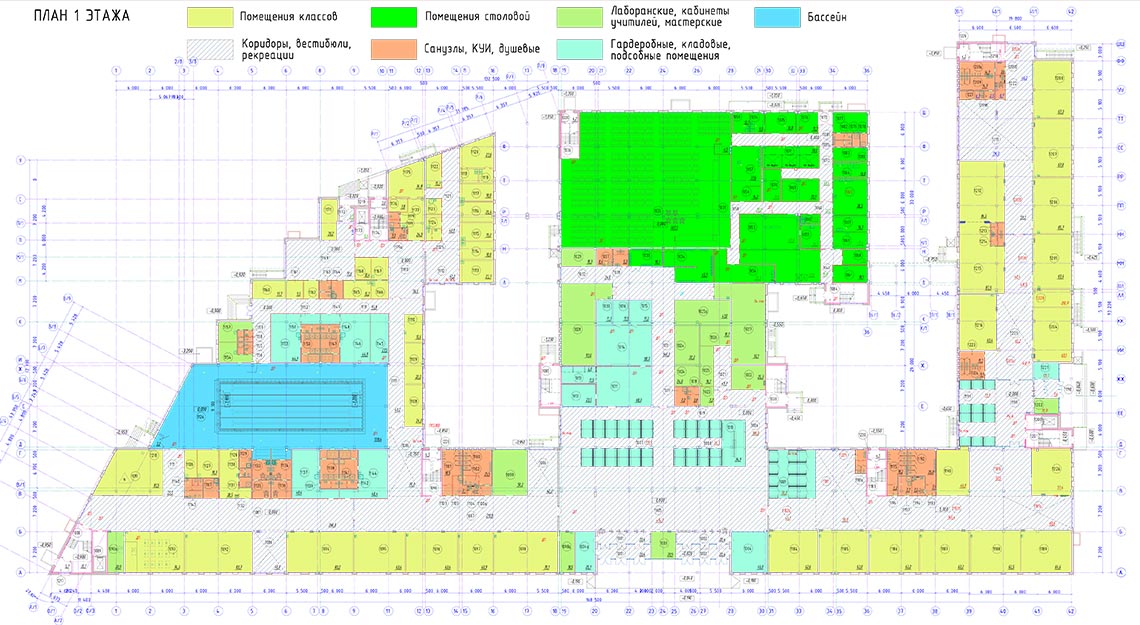 План 1 этажа школы